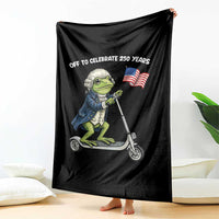 Funny Patriotic Frog Throw Blanket Off To Celebrate 250 Years Of Freedom