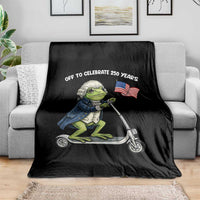 Funny Patriotic Frog Throw Blanket Off To Celebrate 250 Years Of Freedom