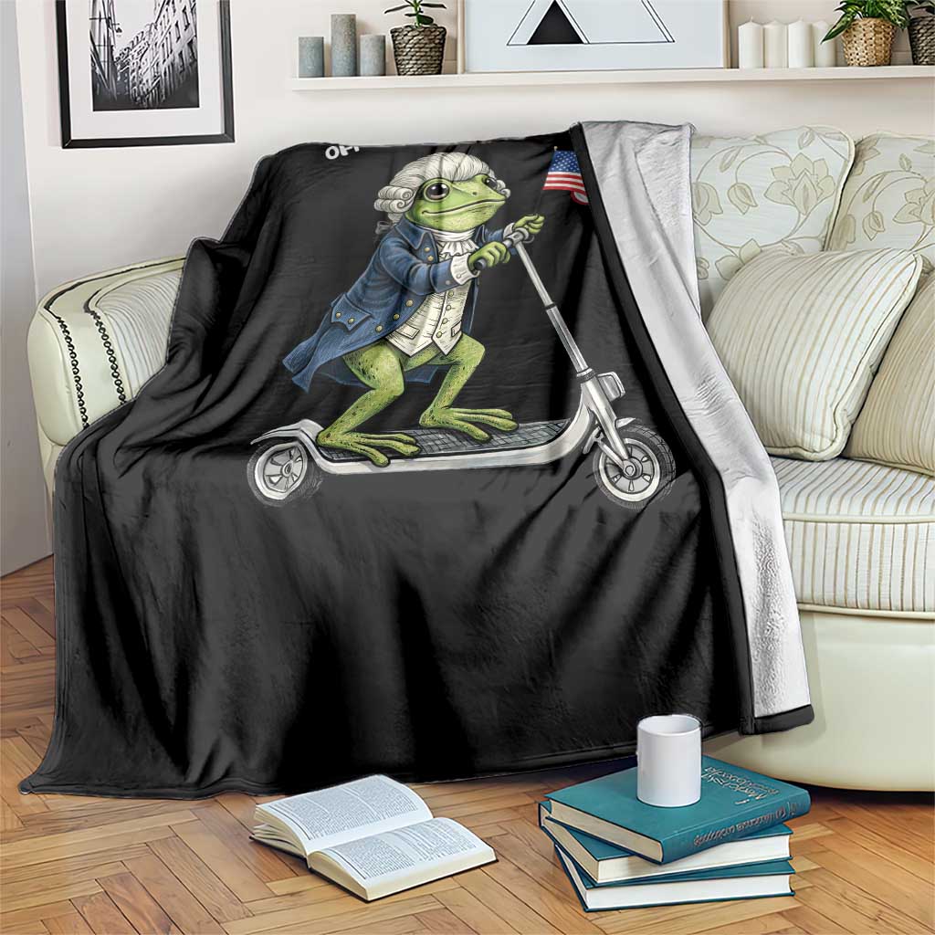 Funny Patriotic Frog Throw Blanket Off To Celebrate 250 Years Of Freedom