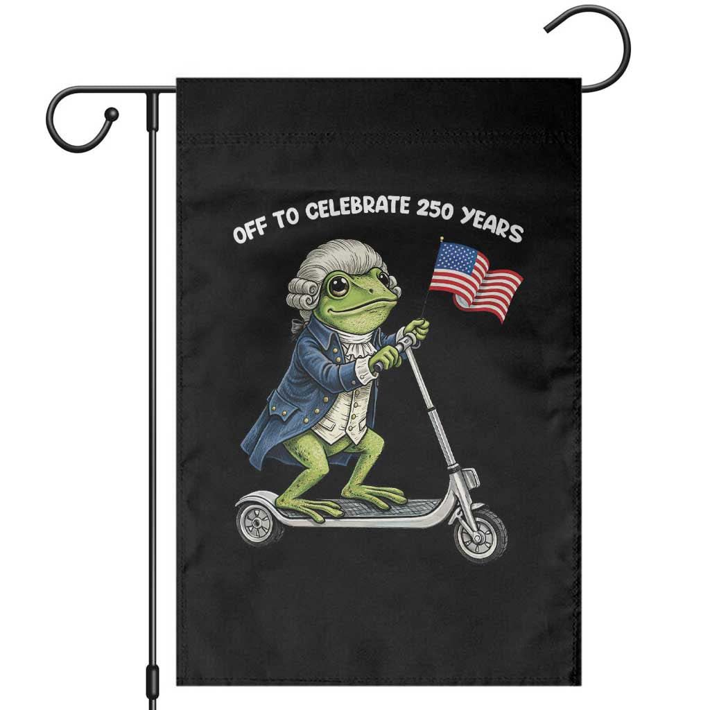 Funny Patriotic Frog Garden Flag Off To Celebrate 250 Years Of Freedom