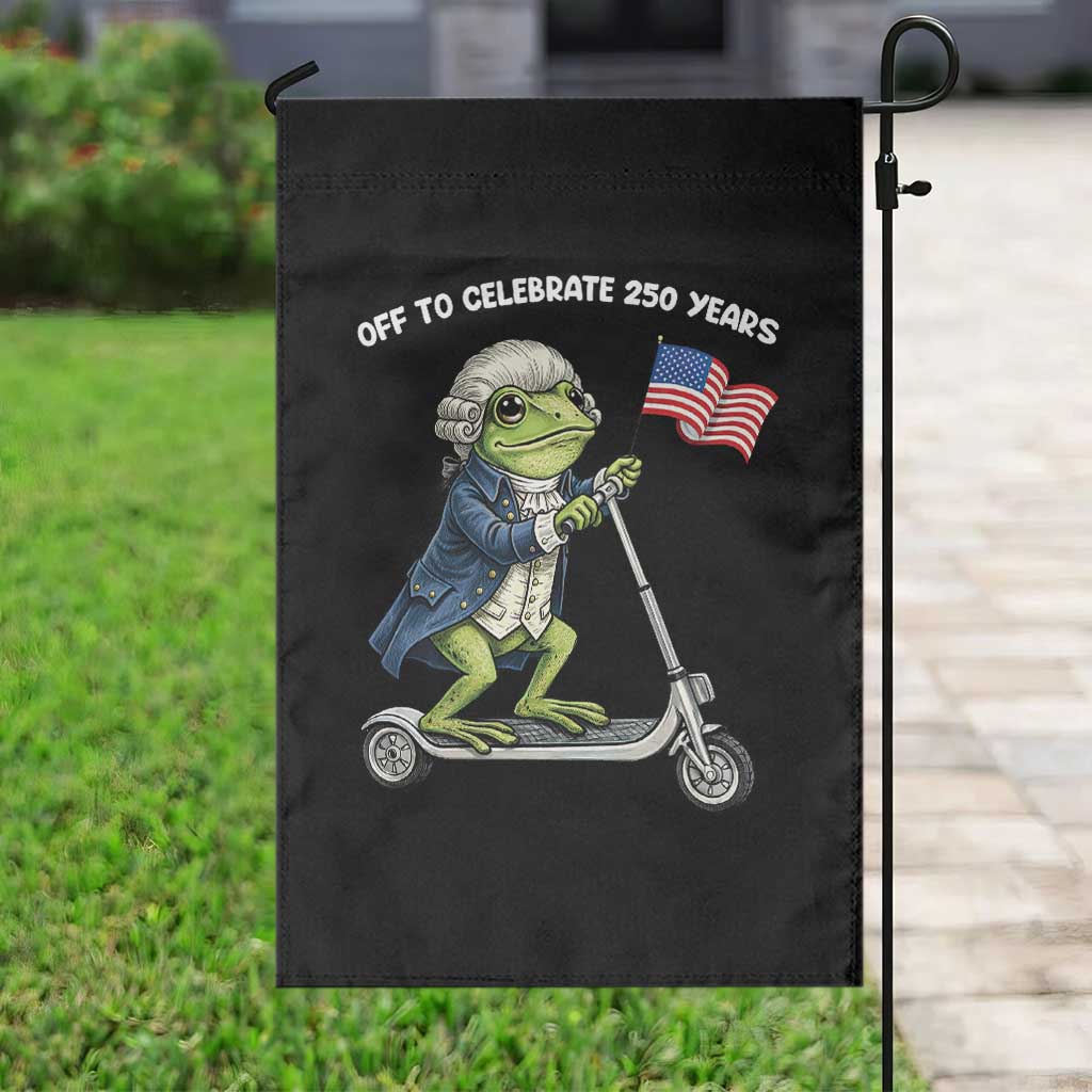 Funny Patriotic Frog Garden Flag Off To Celebrate 250 Years Of Freedom