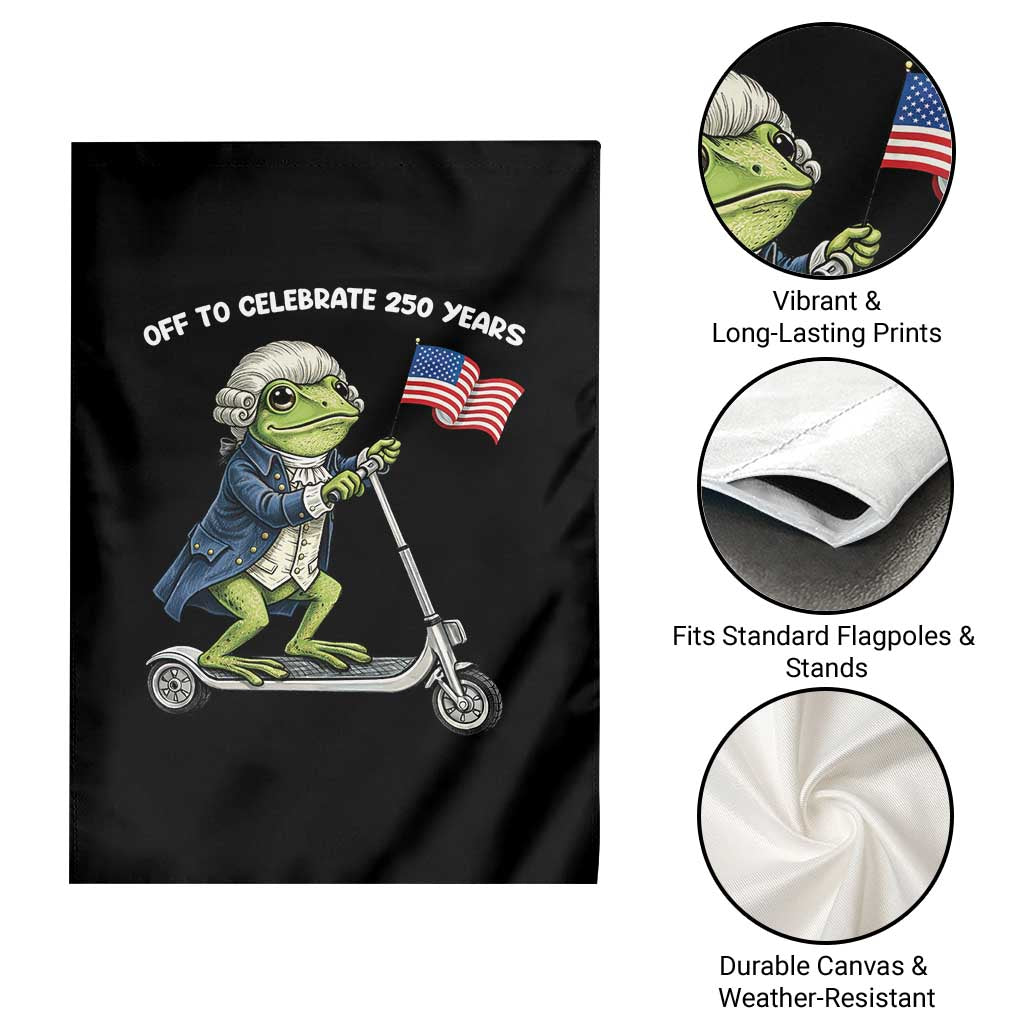 Funny Patriotic Frog Garden Flag Off To Celebrate 250 Years Of Freedom