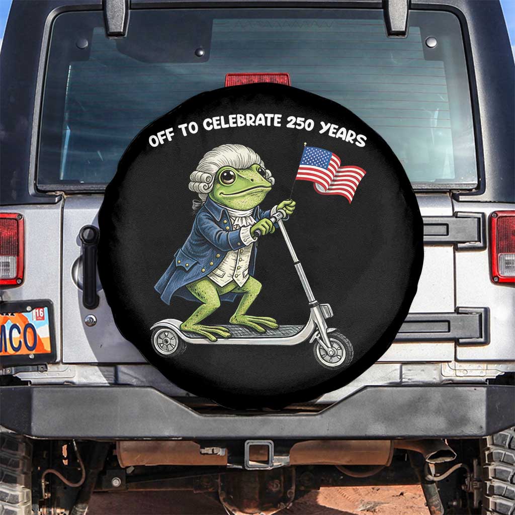 Funny Patriotic Frog Spare Tire Cover Off To Celebrate 250 Years Of Freedom