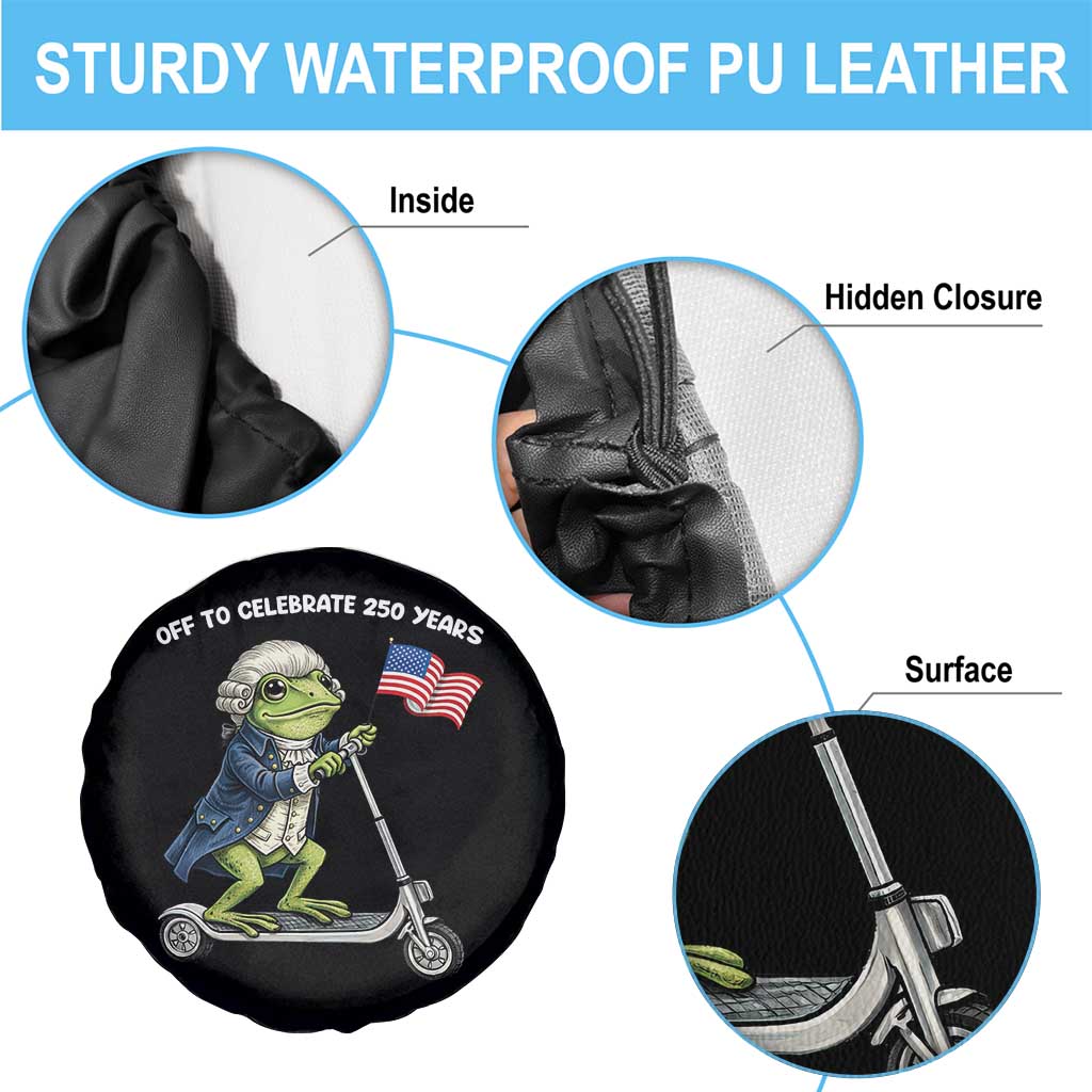 Funny Patriotic Frog Spare Tire Cover Off To Celebrate 250 Years Of Freedom