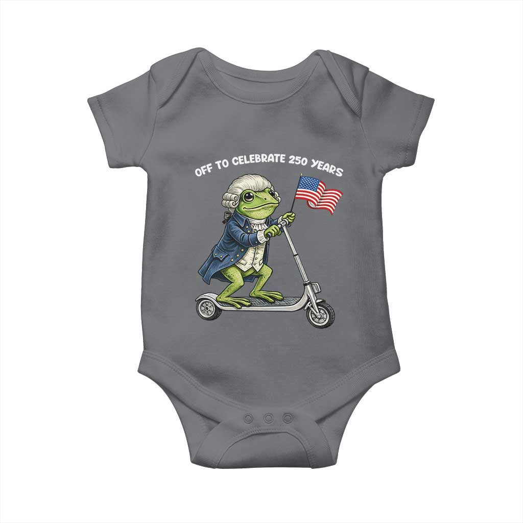 Funny Patriotic Frog Baby Onesie Off To Celebrate 250 Years Of Freedom