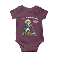 Funny Patriotic Frog Baby Onesie Off To Celebrate 250 Years Of Freedom