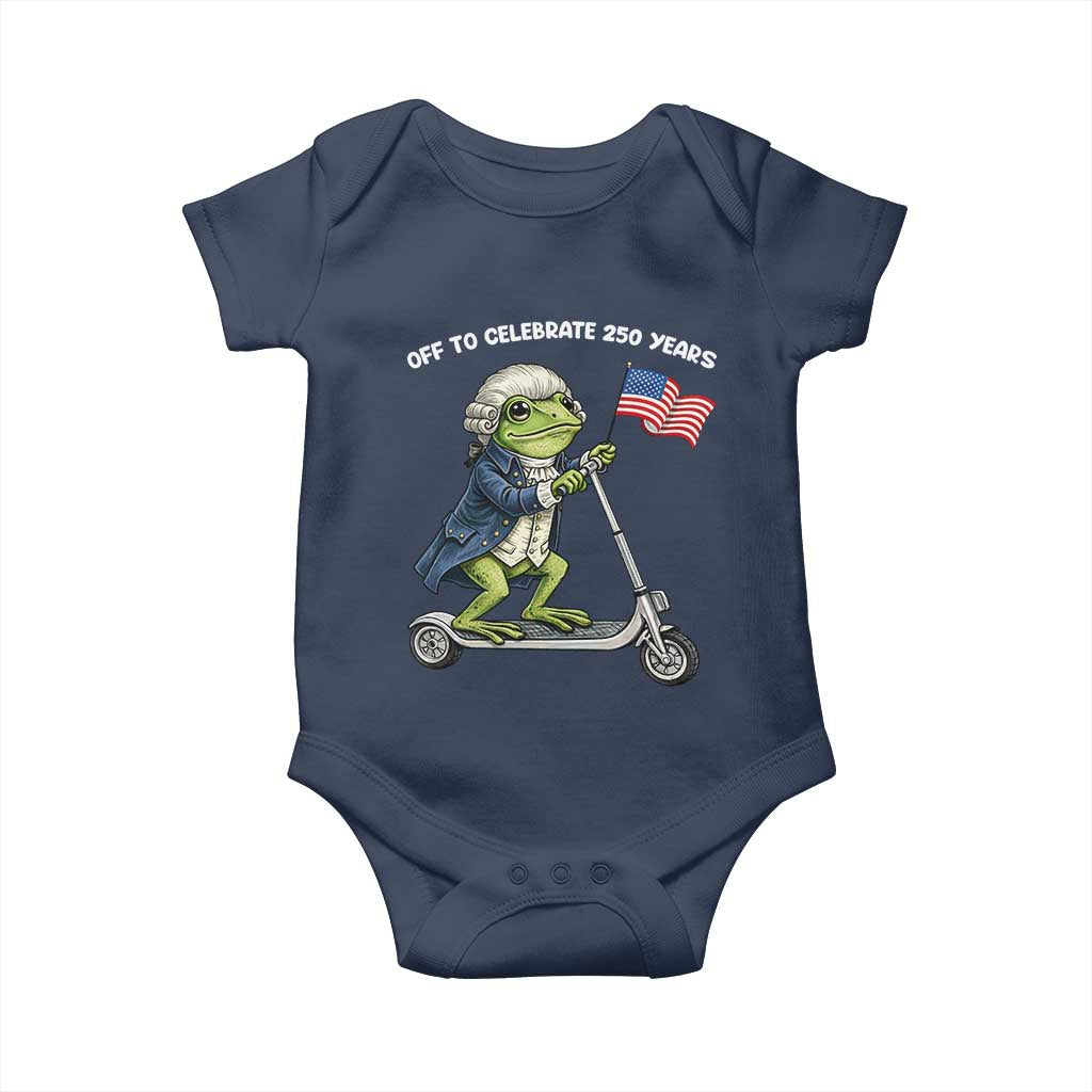 Funny Patriotic Frog Baby Onesie Off To Celebrate 250 Years Of Freedom