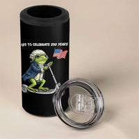Funny Patriotic Frog 4 in 1 Can Cooler Tumbler Off To Celebrate 250 Years Of Freedom