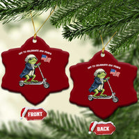 Funny Patriotic Frog Ceramic Ornament Off To Celebrate 250 Years Of Freedom