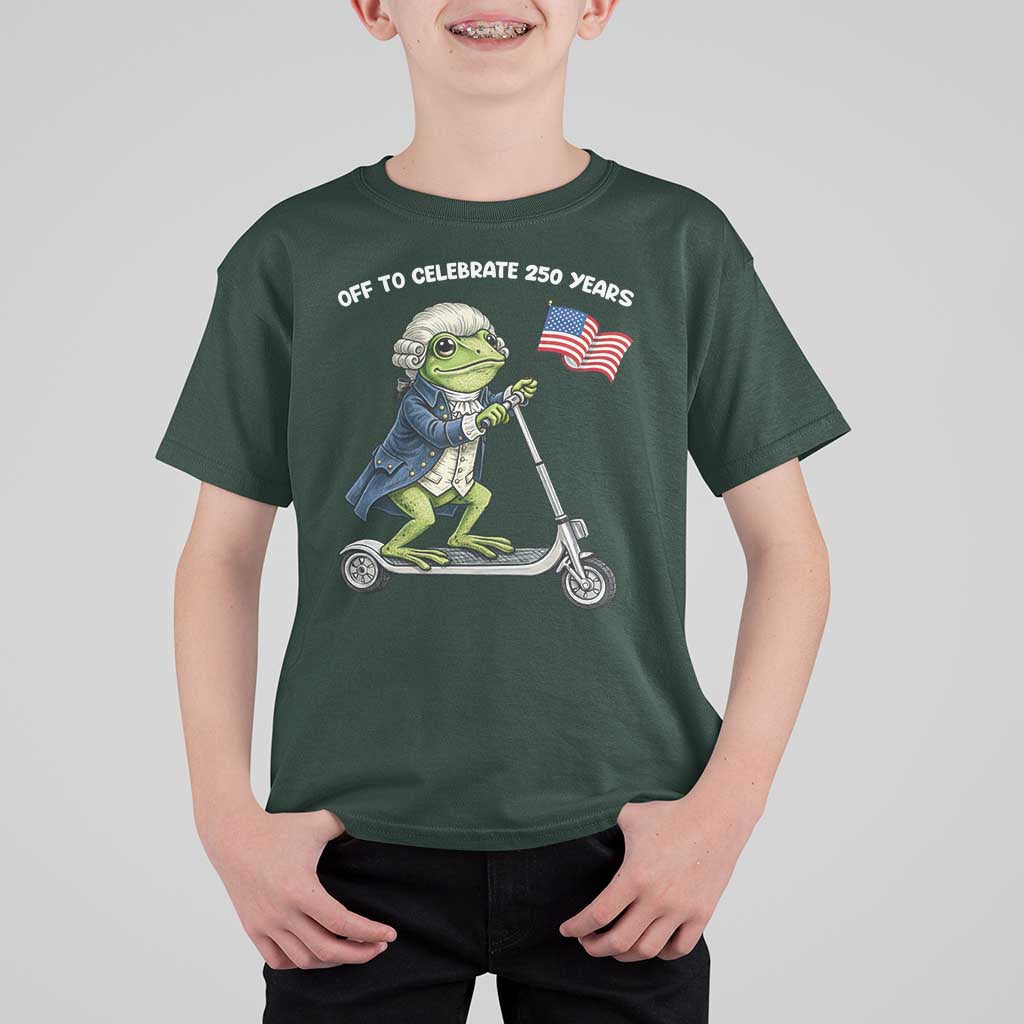 Funny Patriotic Frog T Shirt For Kid Off To Celebrate 250 Years Of Freedom