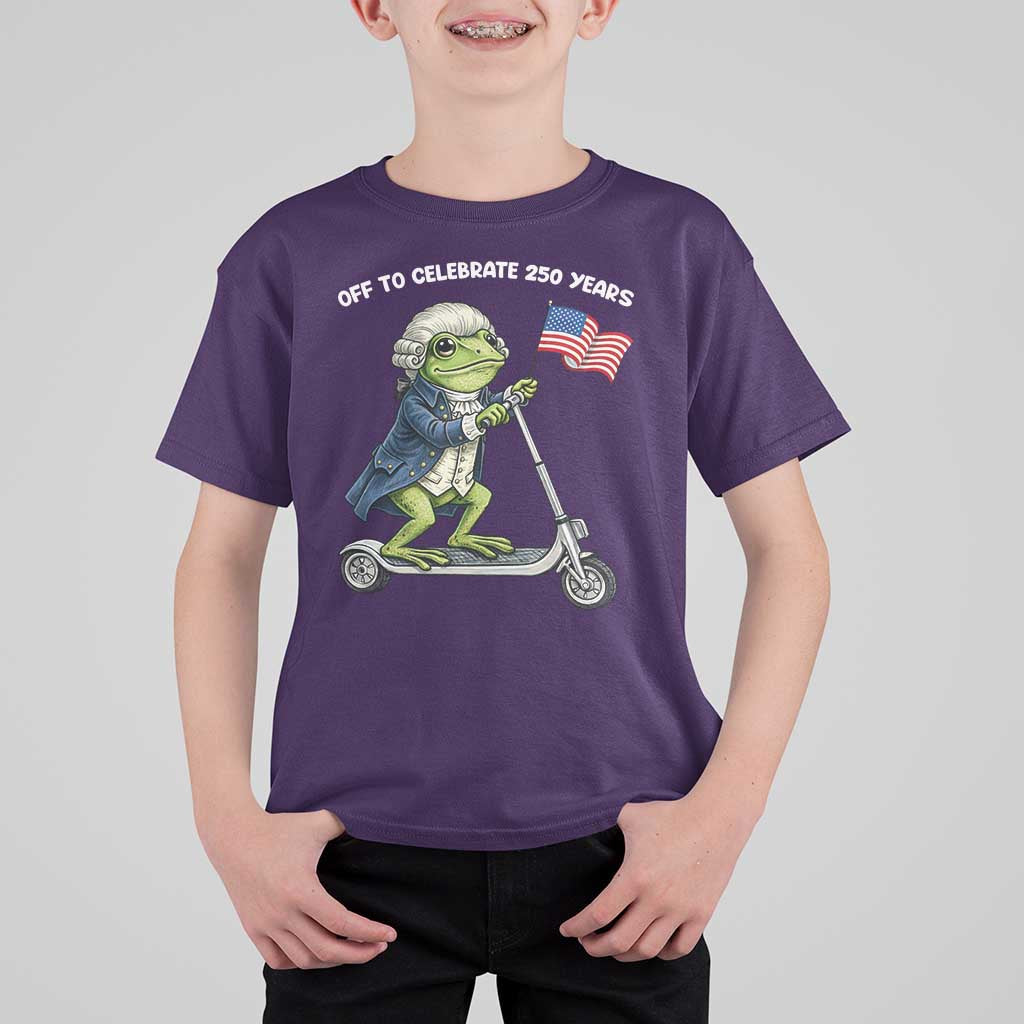 Funny Patriotic Frog T Shirt For Kid Off To Celebrate 250 Years Of Freedom
