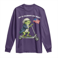 Funny Patriotic Frog Long Sleeve Shirt Off To Celebrate 250 Years Of Freedom