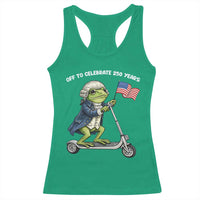 Funny Patriotic Frog Racerback Tank Top Off To Celebrate 250 Years Of Freedom