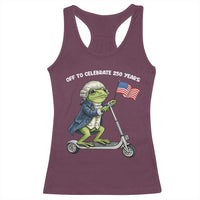 Funny Patriotic Frog Racerback Tank Top Off To Celebrate 250 Years Of Freedom