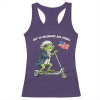 Funny Patriotic Frog Racerback Tank Top Off To Celebrate 250 Years Of Freedom