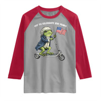 Funny Patriotic Frog Raglan Shirt Off To Celebrate 250 Years Of Freedom