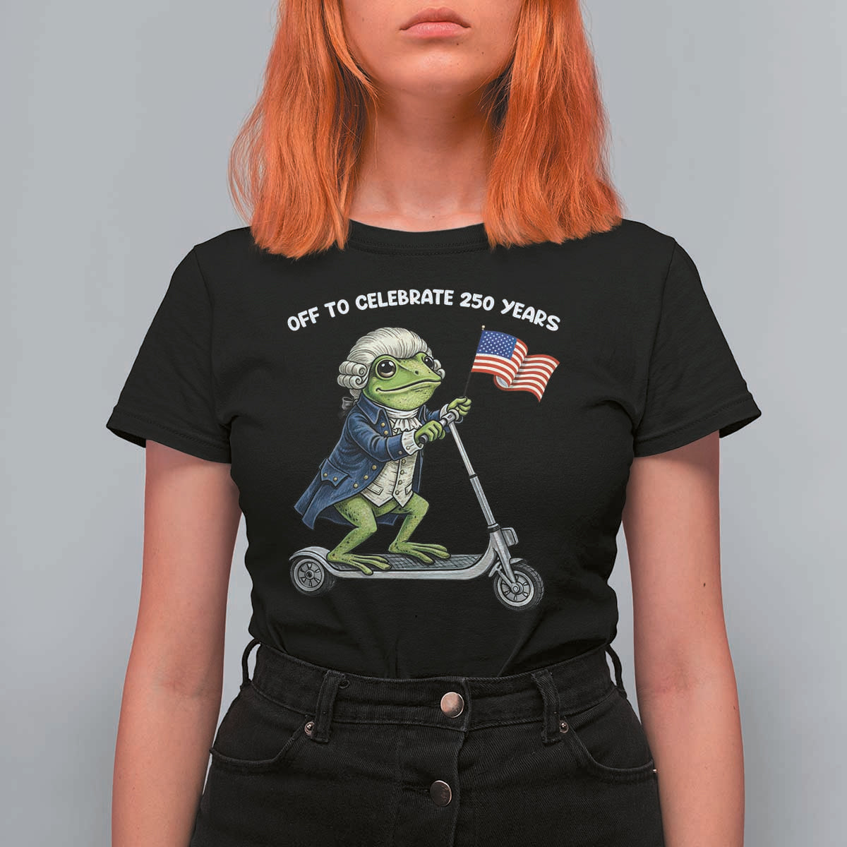 Funny Patriotic Frog T Shirt For Women Off To Celebrate 250 Years Of Freedom