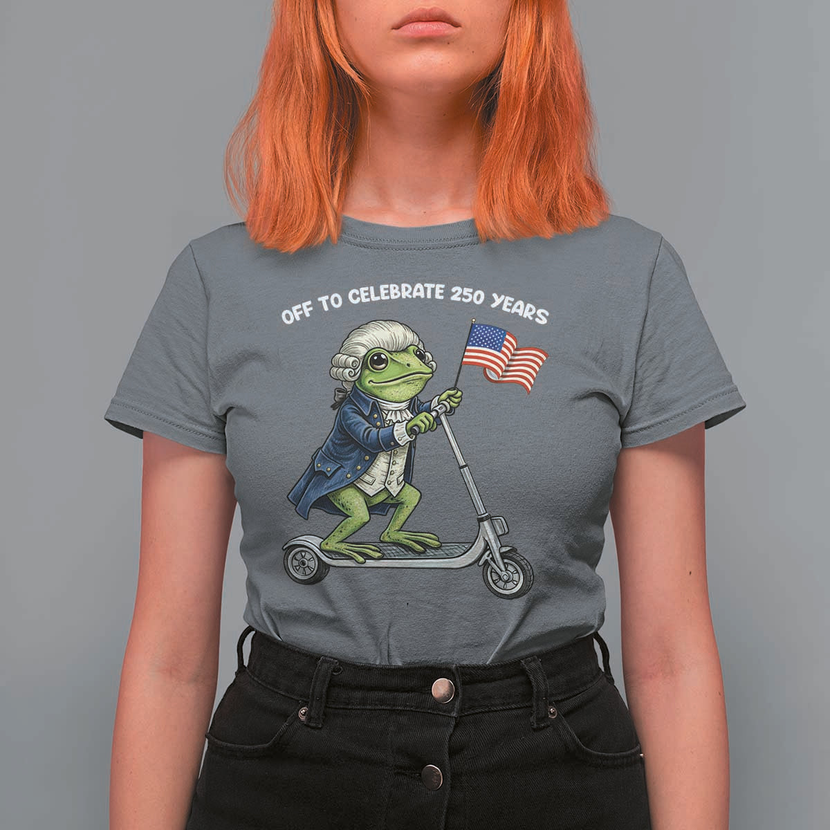 Funny Patriotic Frog T Shirt For Women Off To Celebrate 250 Years Of Freedom