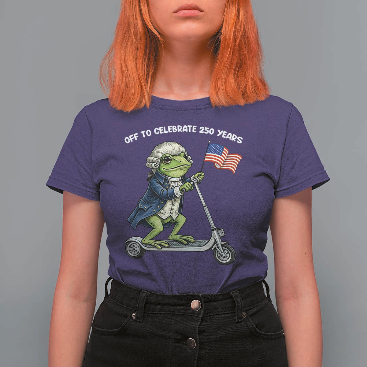 Funny Patriotic Frog T Shirt For Women Off To Celebrate 250 Years Of Freedom