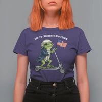 Funny Patriotic Frog T Shirt For Women Off To Celebrate 250 Years Of Freedom