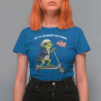 Funny Patriotic Frog T Shirt For Women Off To Celebrate 250 Years Of Freedom