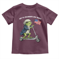 Funny Patriotic Frog Toddler T Shirt Off To Celebrate 250 Years Of Freedom