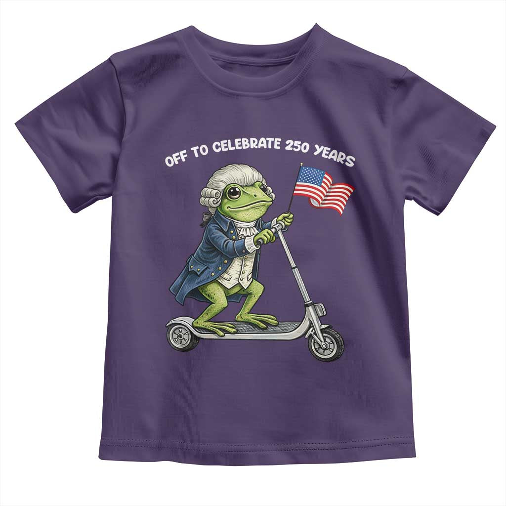 Funny Patriotic Frog Toddler T Shirt Off To Celebrate 250 Years Of Freedom