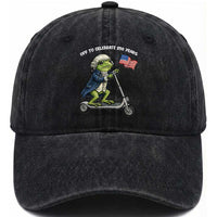 Funny Patriotic Frog Washed Cotton Baseball Cap Off To Celebrate 250 Years Of Freedom