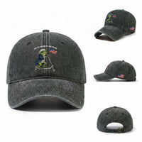 Funny Patriotic Frog Washed Cotton Baseball Cap Off To Celebrate 250 Years Of Freedom