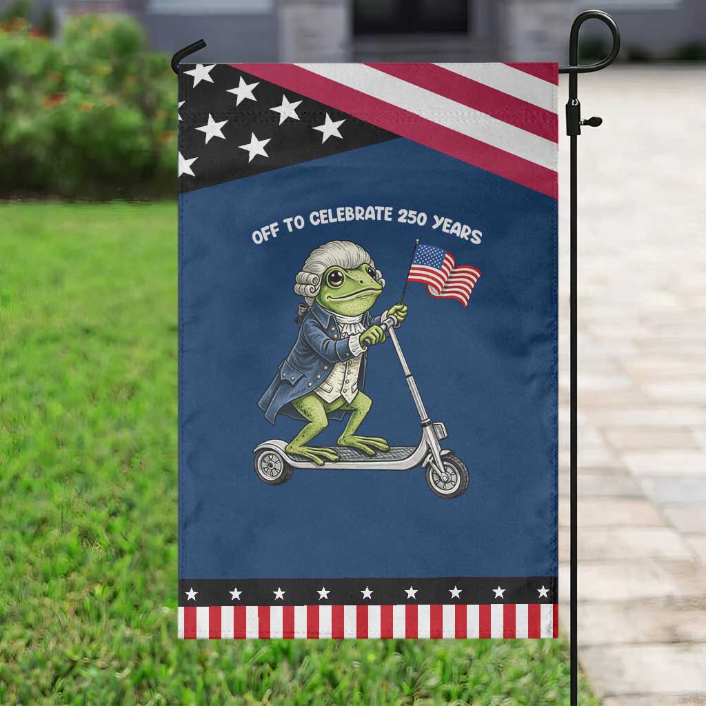Funny Patriotic Frog Garden Flag Off To Celebrate 250 Years Of Freedom