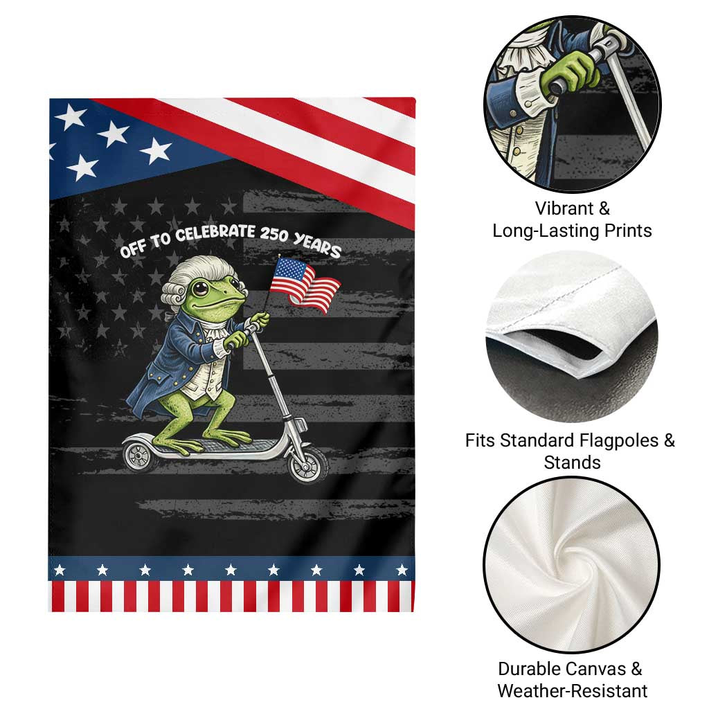 Funny Patriotic Frog Garden Flag Off To Celebrate 250 Years Of Freedom