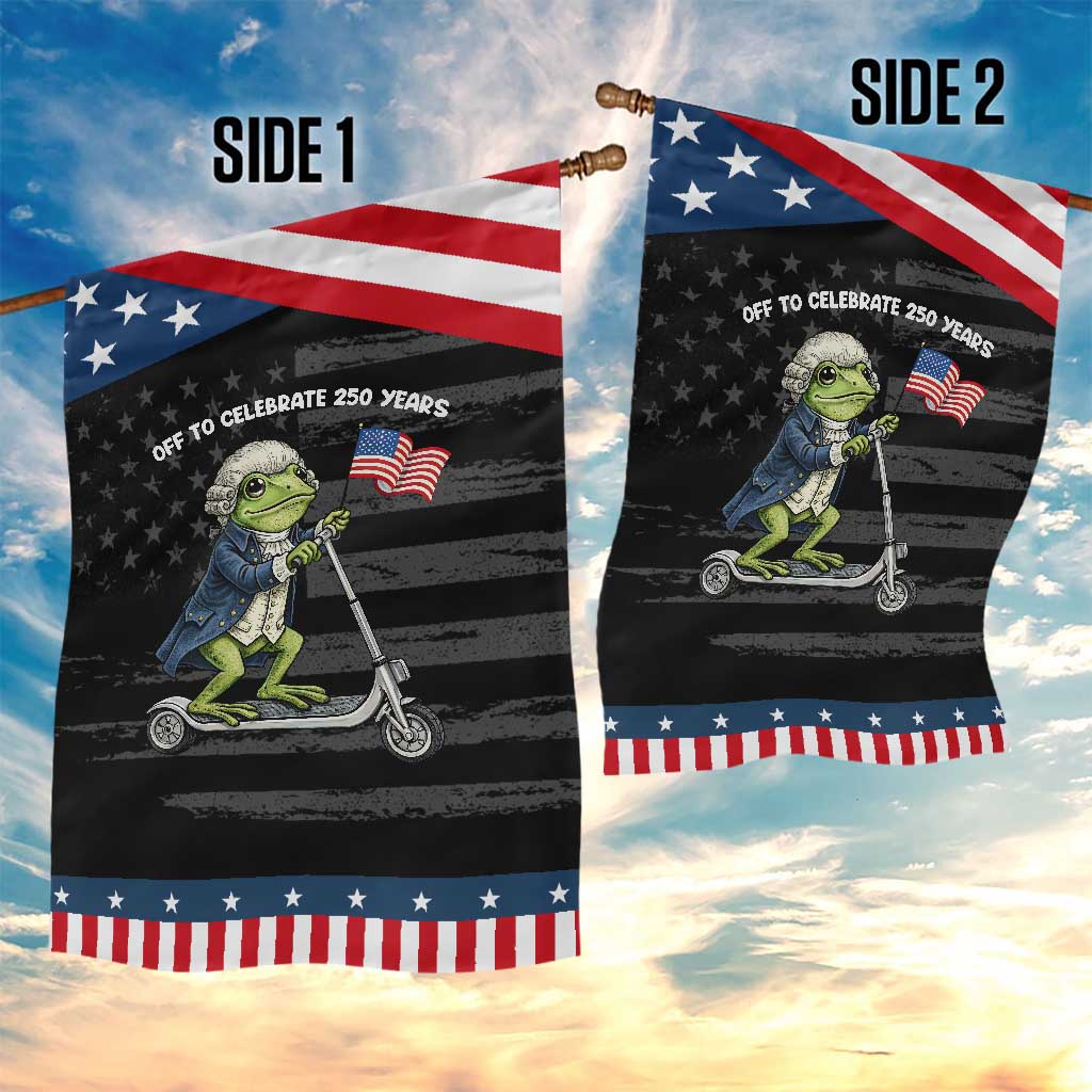 Funny Patriotic Frog Garden Flag Off To Celebrate 250 Years Of Freedom