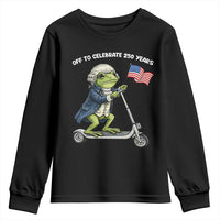 Funny Patriotic Frog Youth Sweatshirt Off To Celebrate 250 Years Of Freedom