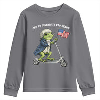 Funny Patriotic Frog Youth Sweatshirt Off To Celebrate 250 Years Of Freedom