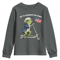 Funny Patriotic Frog Youth Sweatshirt Off To Celebrate 250 Years Of Freedom