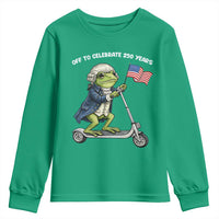 Funny Patriotic Frog Youth Sweatshirt Off To Celebrate 250 Years Of Freedom