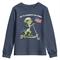 Funny Patriotic Frog Youth Sweatshirt Off To Celebrate 250 Years Of Freedom