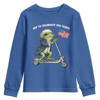 Funny Patriotic Frog Youth Sweatshirt Off To Celebrate 250 Years Of Freedom