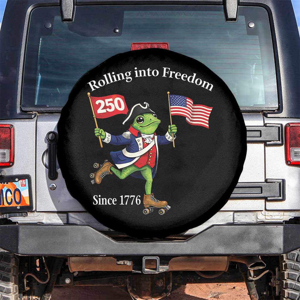 Funny Patriotic Frog Spare Tire Cover Rolling Into 250 Years Of Liberty