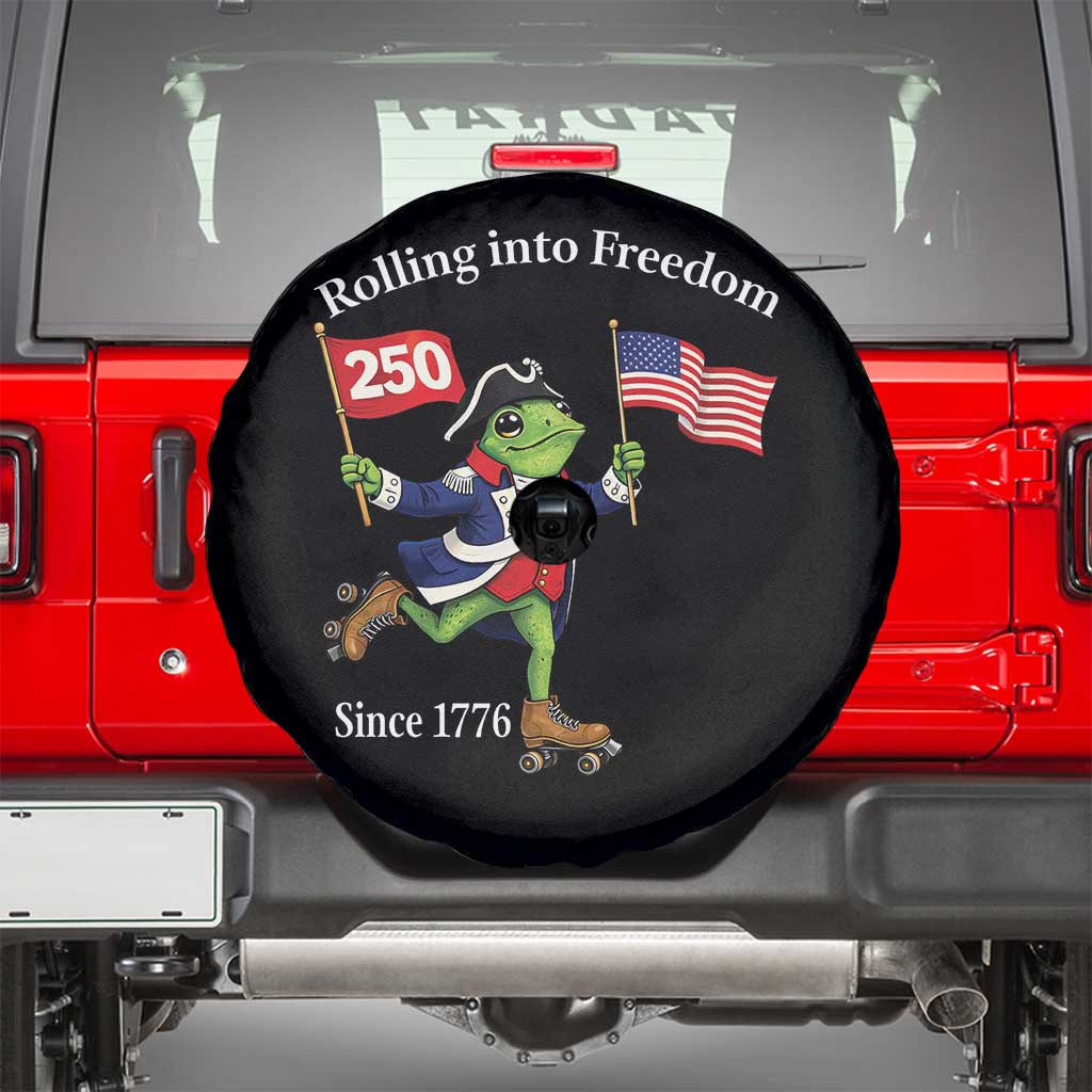 Funny Patriotic Frog Spare Tire Cover Rolling Into 250 Years Of Liberty