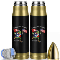 Funny Patriotic Frog Bullet Tumbler Rolling Into 250 Years Of Liberty