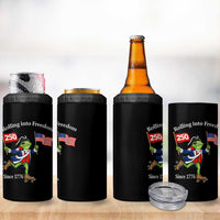 Funny Patriotic Frog 4 in 1 Can Cooler Tumbler Rolling Into 250 Years Of Liberty