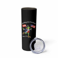 Funny Patriotic Frog Skinny Tumbler Rolling Into 250 Years Of Liberty