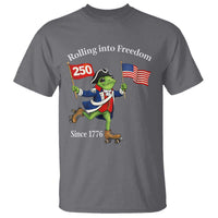 Funny Patriotic Frog T Shirt Rolling Into 250 Years Of Liberty