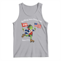 Funny Patriotic Frog Tank Top Rolling Into 250 Years Of Liberty