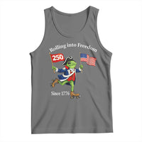 Funny Patriotic Frog Tank Top Rolling Into 250 Years Of Liberty