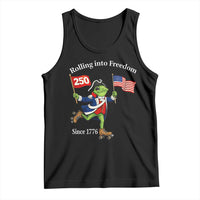 Funny Patriotic Frog Tank Top Rolling Into 250 Years Of Liberty