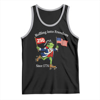Funny Patriotic Frog Tank Top Rolling Into 250 Years Of Liberty