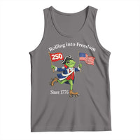 Funny Patriotic Frog Tank Top Rolling Into 250 Years Of Liberty
