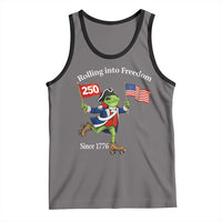 Funny Patriotic Frog Tank Top Rolling Into 250 Years Of Liberty